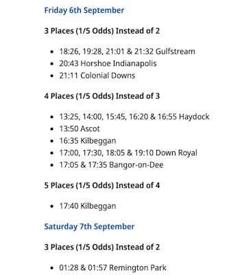 today's non-runners|betfred extra places today.